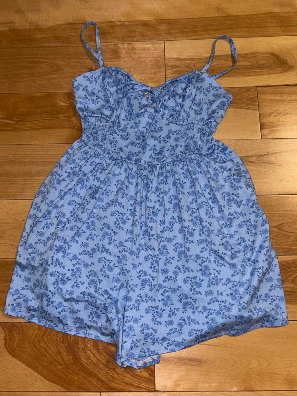Hollister Light Blue Floral Romper